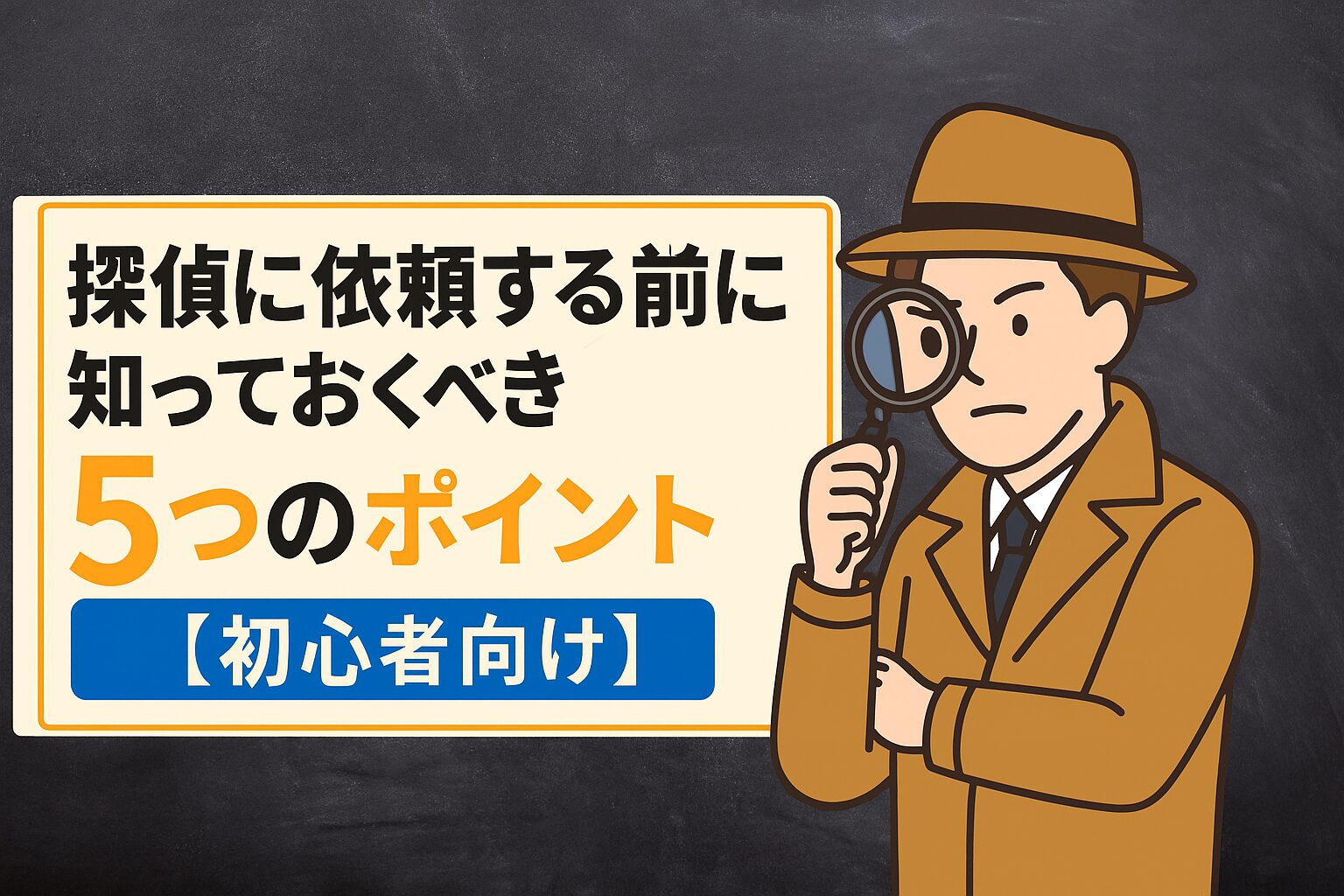 探偵に依頼する前に知っておくべき5つのポイント【初心者向け】